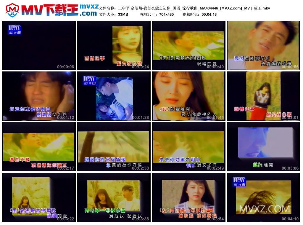 王中平 余皓然-我怎么能忘记你_国语_流行歌曲_MA404446